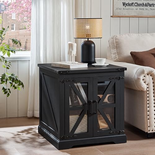 24'' End Table Set 2 with Charger for Living Room (2 Count)