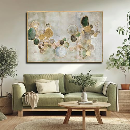 Gold Line Home Wall Decor Abstract Wall Art Neutral Canvas Artwork 32"x48" Decorations for Bedroom Large Paintings for Living Room