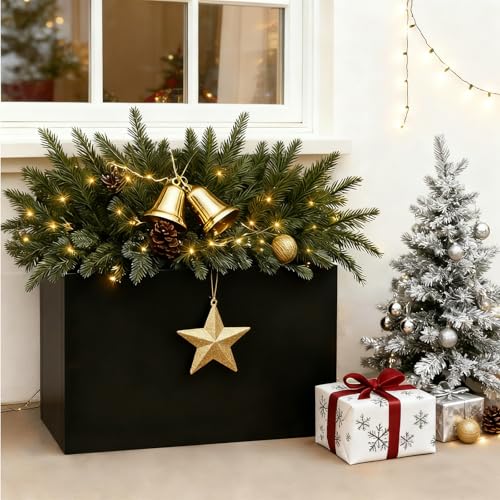 Metal Rectangular Planter 32" L x 15" W x 24" H Outdoor Tall Metal Planter