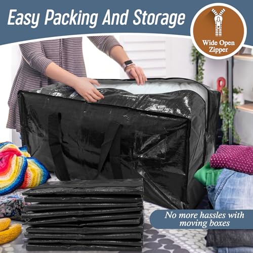 6 Pack Extra Heavy Duty Large Moving Bags with Strong Zipper (6 Count)