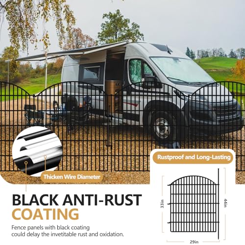 5 Panels Garden Fence Animal Barrier with Lock