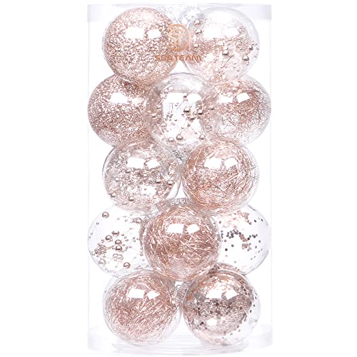 20 Pack Clear Christmas Ball Ornaments with Fillers (20 Count)