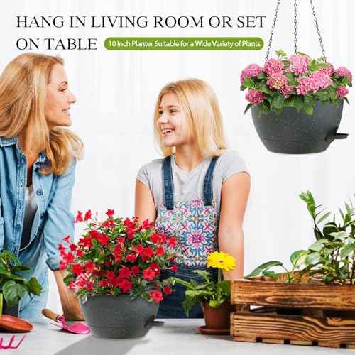 10 Inch Hanging Baskets 2 PC with Chains (2 Count)