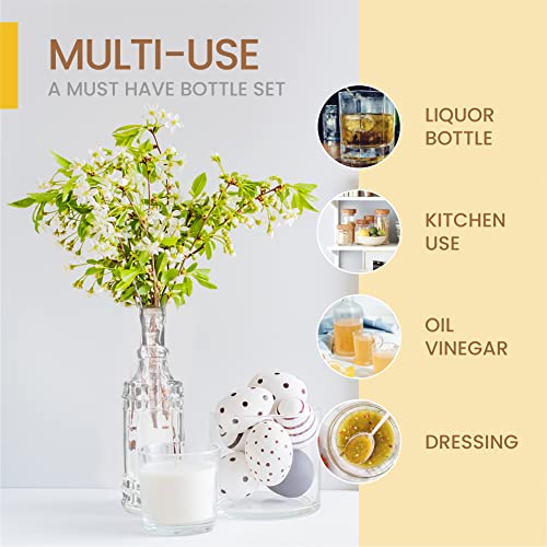 Assorted Clear Glass Bottles with Corks (6 Count)