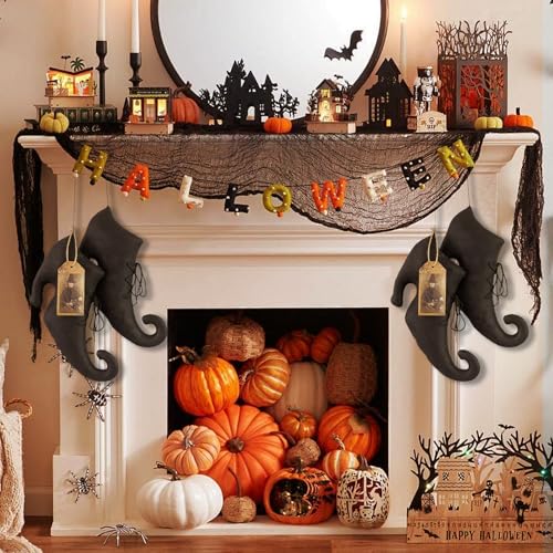 Vintage Halloween Decorations Hanging Ornaments for Wreath & Indoor Window Decorations (2 Count)