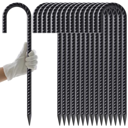 J Hook Rebar Stakes 16 Inch Tent Stakes Heavy Duty 3 (24 Count)