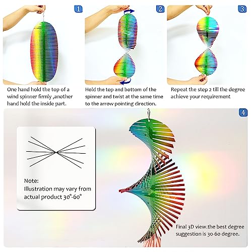 Wind Spinner Rainbow Wave Wind Spinners for Yard and Garden