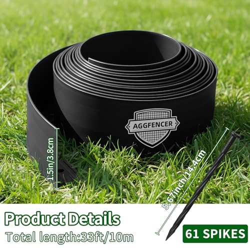 Landscape Edging 1.5in Garden Edging Borders No Dig 33ft (61 Count)