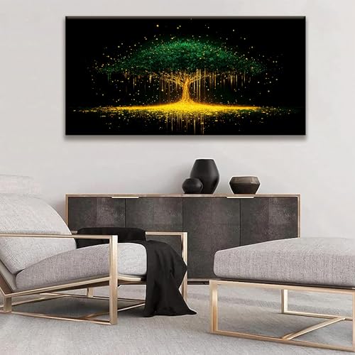 Black Abstract Wall Art For Living Room Canvas Art Wall Decor Print Modern Gold Tree Wall Art Landscape Painting Picture For Bedroom Office Apartment Hotel Home Decoration 24 X 48 In