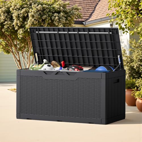 Outdoor Storage Box 100 Gallon Storage Bin with Lid for Patio Furniture