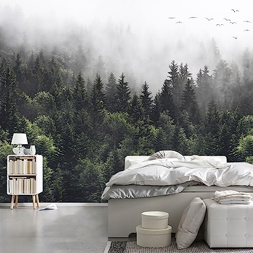 Foggy Forest Wallpaper Woodland Landscapes Wall Mural for Bedroom