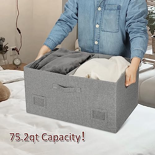 75 Quarts Extra Large Decorative Storage Bins with Lids (3 Count)