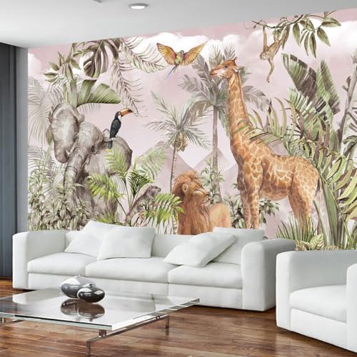 Watercolor Paintings Tropical Jungle Animals Safari
