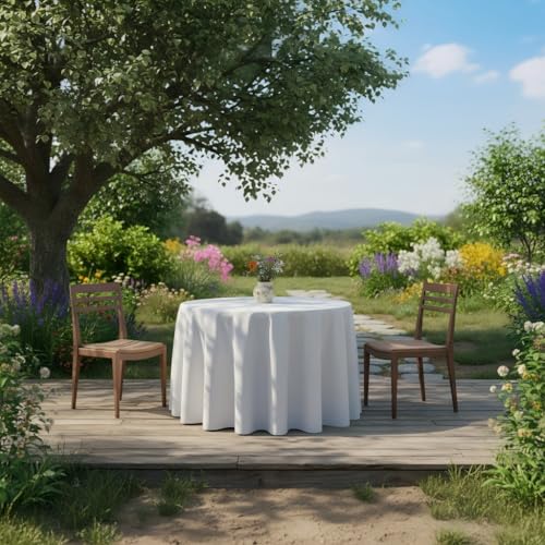 90 Inch White Tablecloths for Round Tables