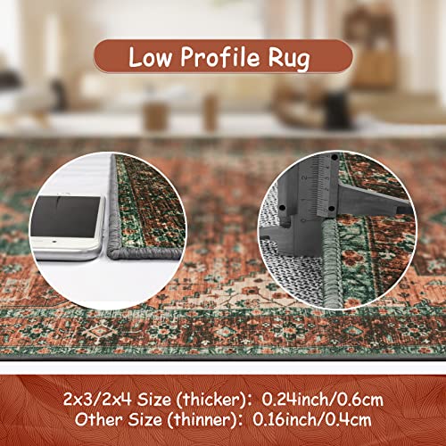 9x12 Ultra Thin Vintage Medallion Area Rug for Living Room