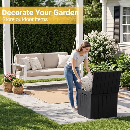 33 Gallon Resin Deck Box All Weather Outdoor Storage Boxes