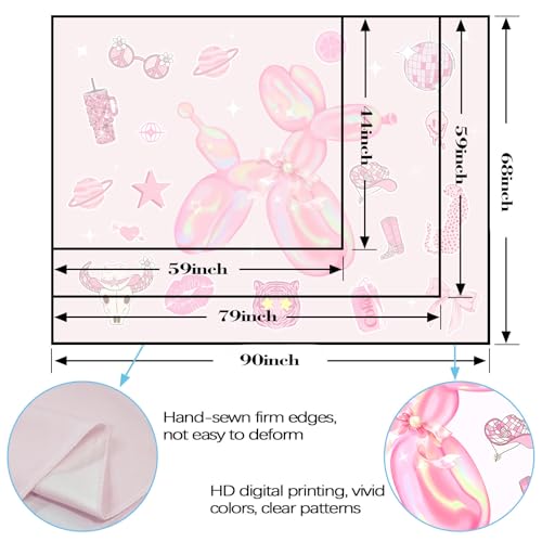 Y2K Tapestry Pink Dog Wall Tapestry