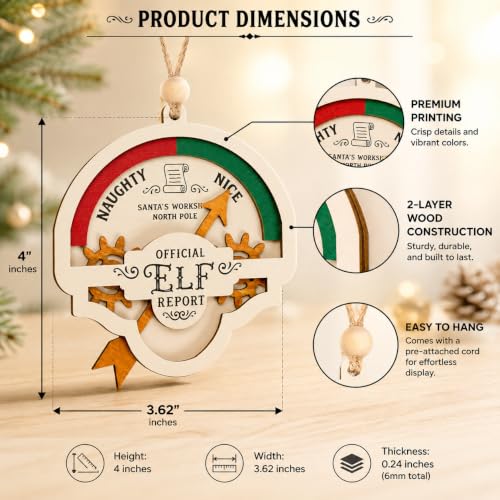 Funny Naughty or Nice Elf Meter Ornament