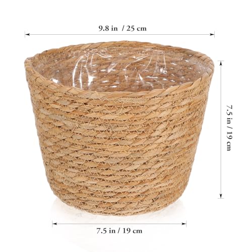 Woven Straw Flower Basket
