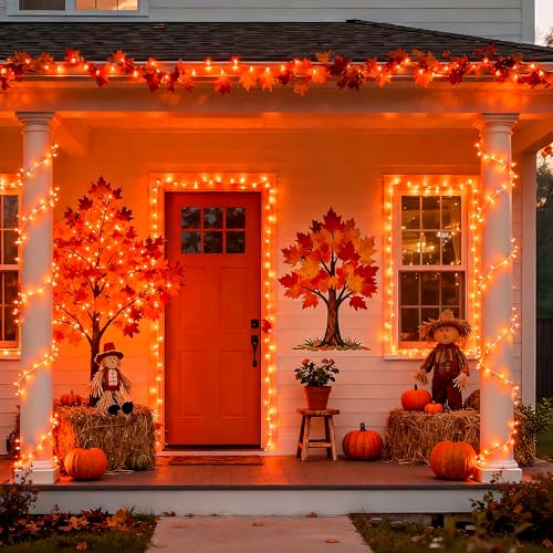 200 LED Orange Halloween Lights Outdoor Indoor Fall Lights Plug in (66 Foot)