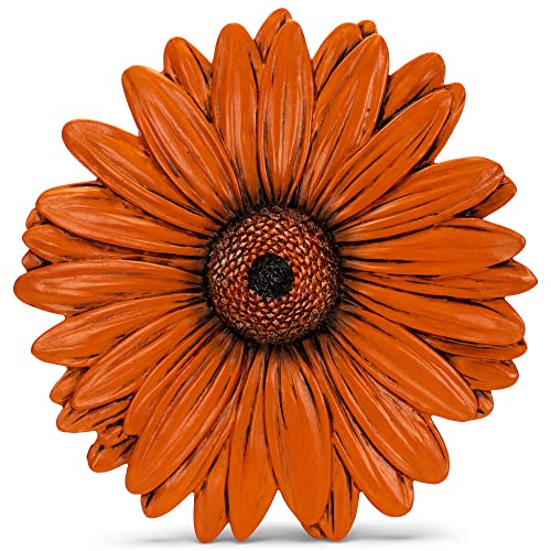 NAT & Jules Gerbera Daisy Flower Shaped Dimensional Indoor Outdoor 12 inch Cast Resin Decorative Garden Stepping Stone