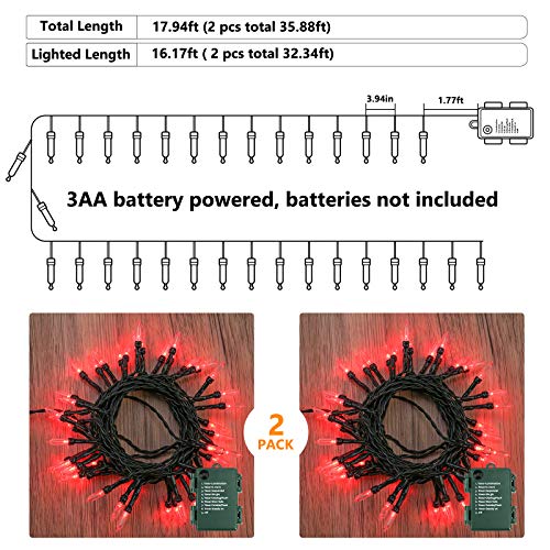 Red Christmas Lights Battery Operated