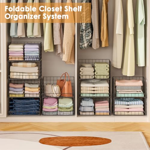 8 Tier Stackable Closet Organizers and Storage Shelves