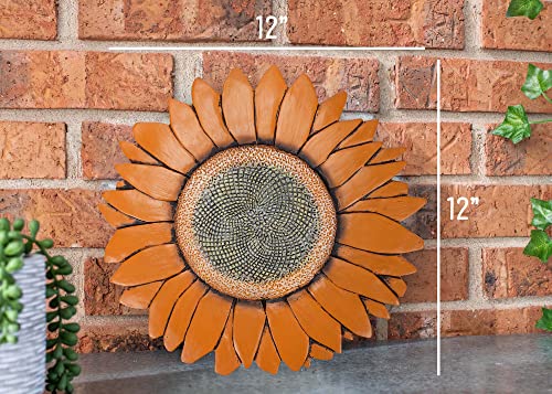 NAT & Jules Sunflower Shaped Dimensional Indoor Outdoor 12 inch Cast Resin Decorative Garden Stepping Stone