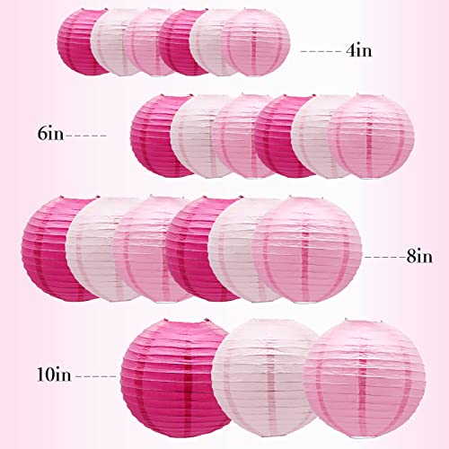 21 Pack Pink Paper Lanterns (21 Count)