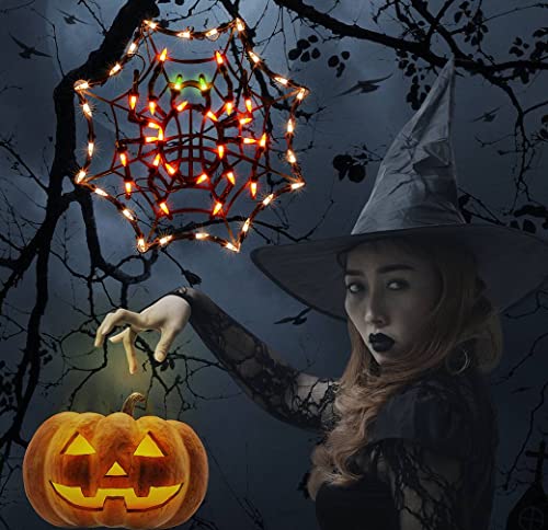 12.8" Lighted Cobweb Halloween Window Silhouette Decoration