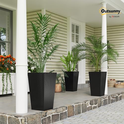 24 in Taper Tall Planters for Outdoor Plants Set of 3 (3 Count)