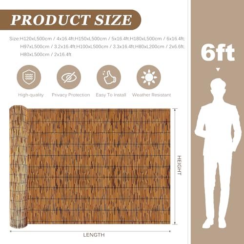 Natural Reed Fencing Rolls (17.16 Sq Ft)