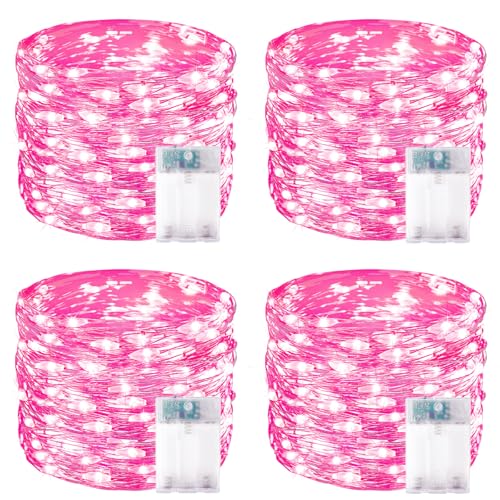 4 Pack 60 LED Fairy Lights Battery Operated with Timer