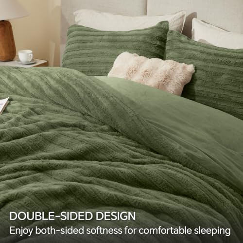 Faux Fur Queen Comforter Set