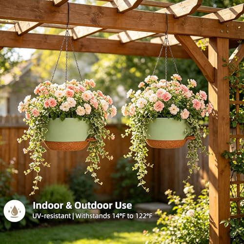 12" Self Watering Hanging Planters with Chains (2 Count)