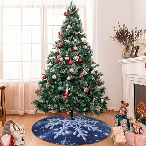 36" Blue Snowflakes Christmas Tree Skirt