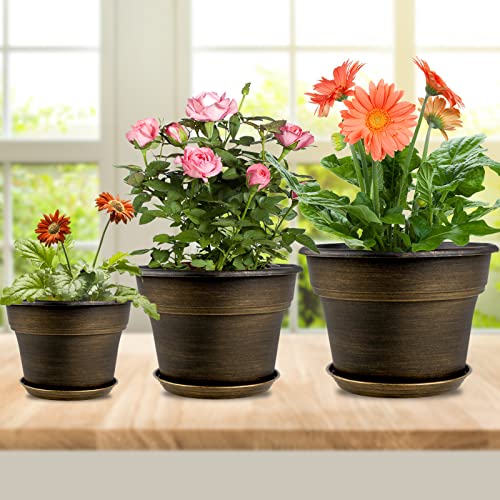 Plant Planters Pots Set of 4 Pack 8 Inch (4 Count)