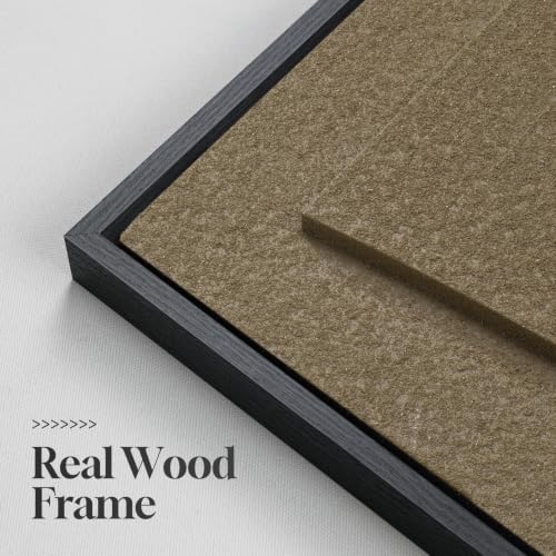 Large 3D Textured Framed Neutral Abstract Wall Art for Living Room (3 Count)