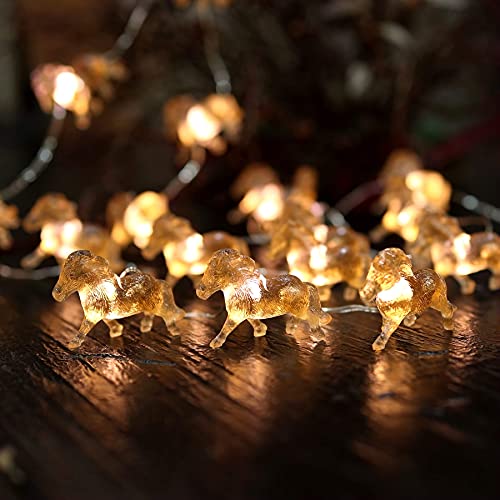 Fairy Pony String Lights Unique Decorative Light Horse Gifts for Girls Cute Lights 20LEDs 8ft Battery Operated for Birthday Horse Lover Xmas Thanksgiving Decor (8 Foot)