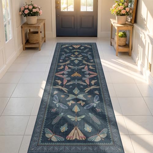 2'6"x10' Dark Blue Kitchen Runner Rug (25 Sq Ft)