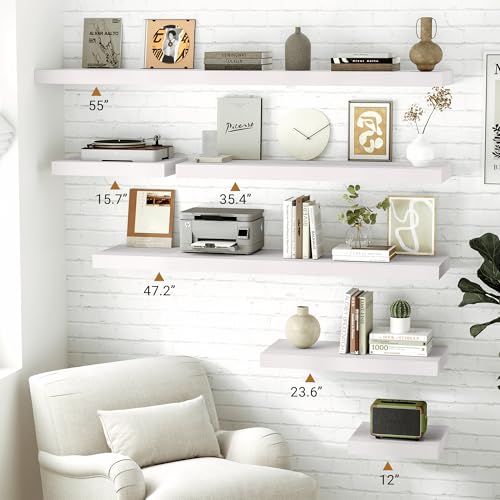 White Floating Shelves 12 X 12 Inches (2 Count)