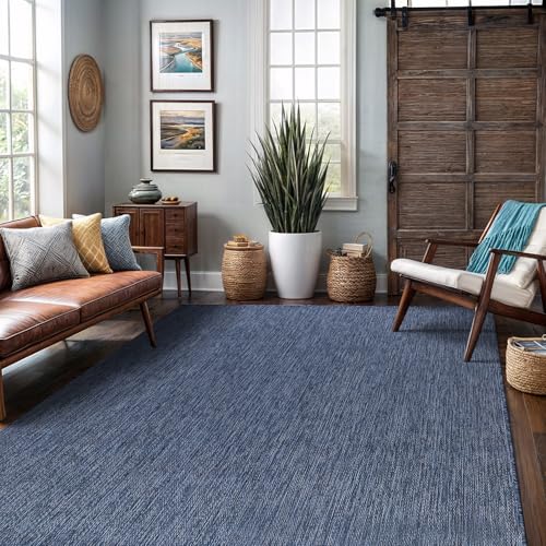 Washable Indoor Outdoor Rug 6x9 Weather Resistant Area Rugs Modern Solid for Porch Deck Balcony Backyard Patio Outside Carpet