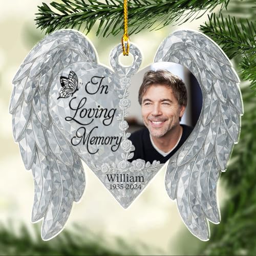 Personalized Custom Photo Acrylic Ornament for Loss of Loved Ones