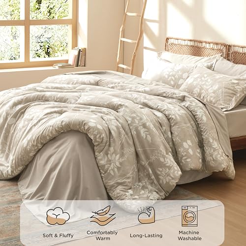 Floral Beige Comforter Set