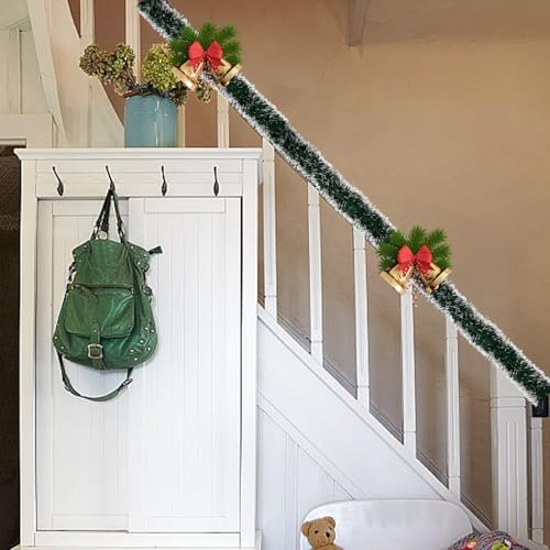 50 FT 15M Long Dark White Artificial Christmas Tinsel Garland Decorations DIY for Xmas Tree (4 Foot)