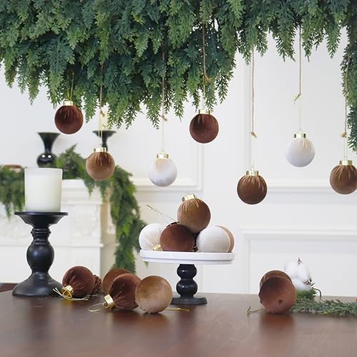 15PCS Velvet Ornaments for Christmas Tree Decor (15 Count)