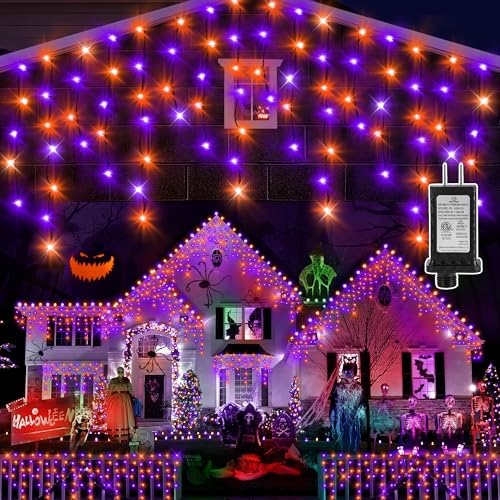 99FT 960 LED Orange Purple Halloween Lights Outdoor for Decor