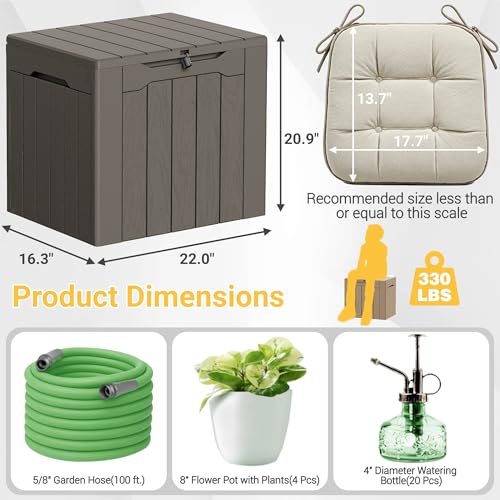 33 Gallon Resin Deck Box All Weather Outdoor Storage Boxes