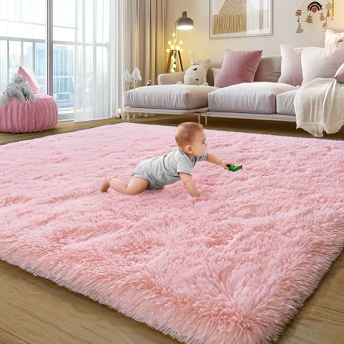 Ultra Soft Pink Rugs for Bedroom 6x9 Feet (54 Sq Ft)
