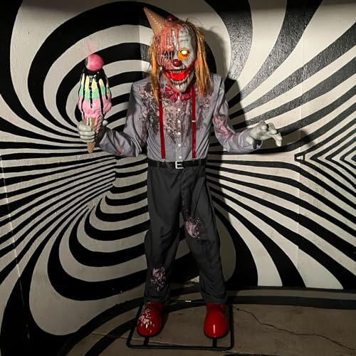 6.9 Ft. I Scream Clown Animatronic